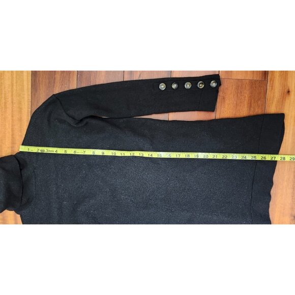 Sézane La Maille Merino Wool Turtleneck Sweater Dress Black Long Sleeve ButtonXS - Picture 10 of 15